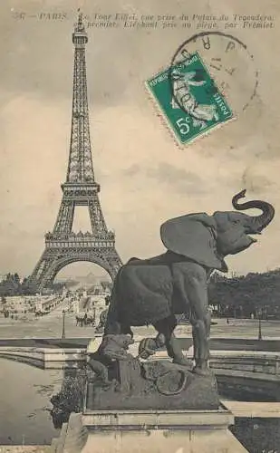 France Paris Tour Eiffel Palais de Trocadero elephant