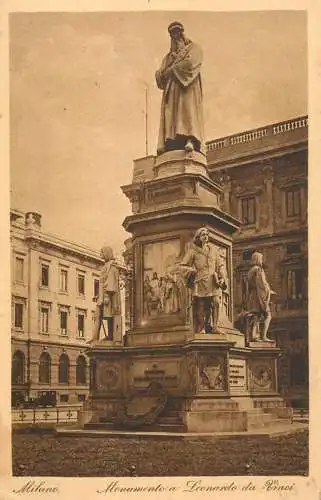 Italy Milano monumento a Leonardo da Vinci