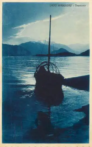 Italy Lago Maggiore Tramonto sail boat