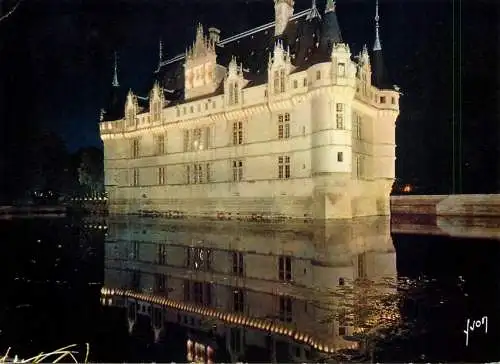 France Azay-le-Rideau (Indre-et-Loire) - le chateau illuminee