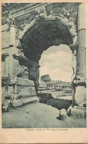 Italy Rome Arco di Tito con il Colosseo
