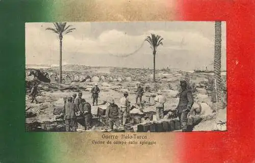 Italian-Turkish war cucine da campo sulla spiaggia