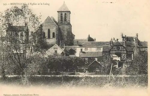 cpa France Seine et Marne Montigny-sur-Loing l'eglise et le Loing