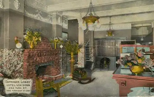 Hotel Van Dorn entrance lobby 1912