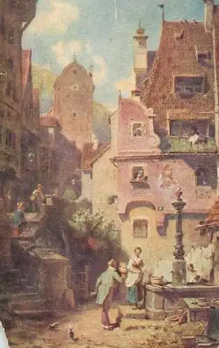 Fine art postcard painting K. Spitzweg l'eternel pretendant