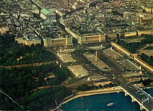 France Paris Place de la Concorde & la Seine vue aerienne