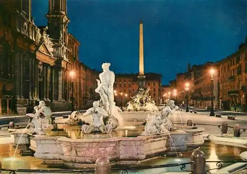 Italy Roma Piazza Navona - notturno