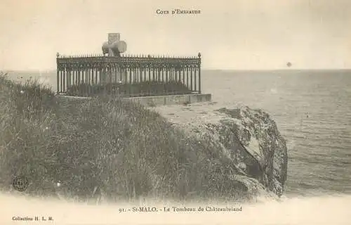 France Ille et Vilaine Saint-Malo Cote d'Emeraude le tombeau de Chateaubriands