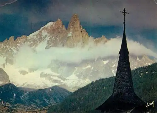 France Massif du Mont Blanc (Haute Savoie) - Le Dru & l'Aiguille Verte