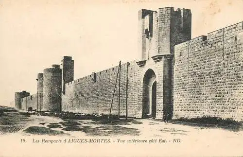 France Gard Aigues-Mortes castle wall fortress