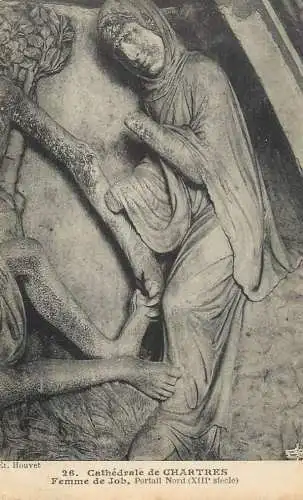 France Eure-et-Loir Chartres cathedrale Femme de Job portail nord