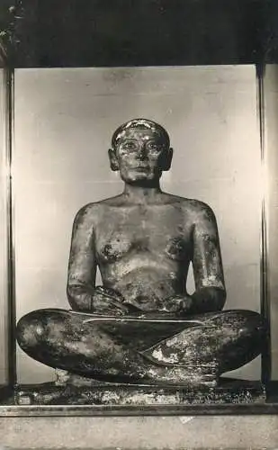 Fine arts postcard sculpture Egypt le scribe accroupi V dinasty
