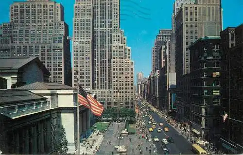United States NY New York City Manhattan Fifth Avenue public library 1962