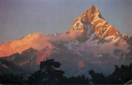 Nepal Pokhara peak of Machapuchhare