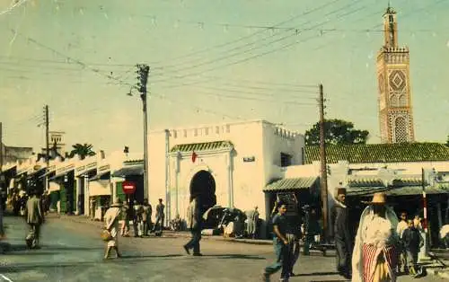 Morocco Tanger entrance Zoco and tower of the Big Mosque
