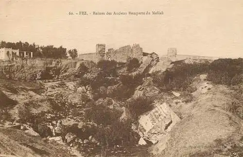 Morocco Fes Fez ruines des anciens remparts du Mellah