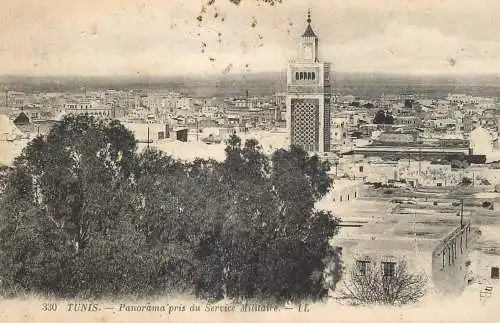 Tunisia Tunis panorama pris du service militaire