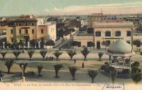 Tunisia Sfax la poste le controle civil et la place de gouvernment