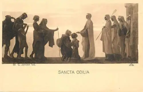 Religious postcard Sancta Odilia C. Jordan fec.