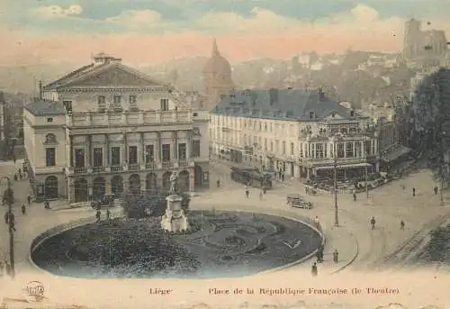 Belgium Liege place de la republique Francaise tram