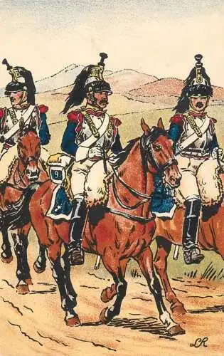 Armee francaise 1er Empire les cuirassiers sur la route de Vienne