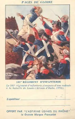Regiment d`infanterie pages de gloire Loano battle cpa