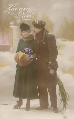 Romantic couple Heureux Noel