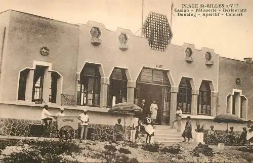 Plage St-Gilles sur Vie casino restaurant animee