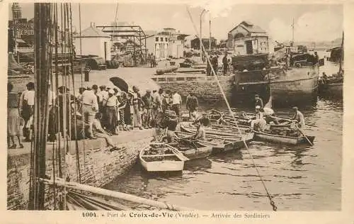 vendée croix de vie arrivée des bateaux sardiniers pecheurs