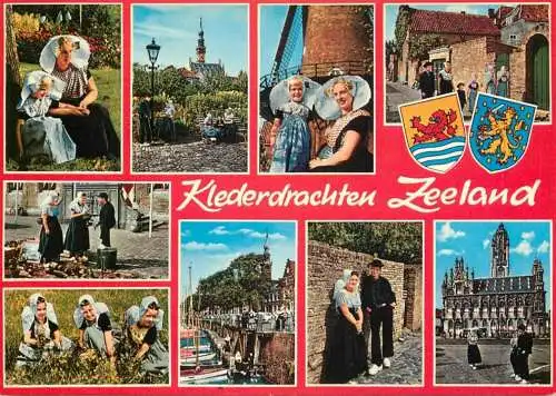 Netherlands Zeeland Klederdrachten ethnic types and scenes multi view