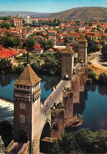 France Cahors (Lot) Le Pont Valentre vue aerienne