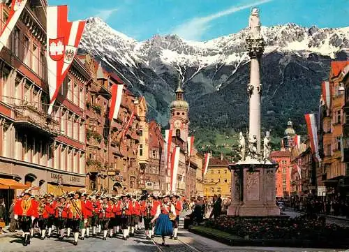 Austria Innsbruck Maria Theresienstrasse mit Wiltener Stadtmusikkapelle