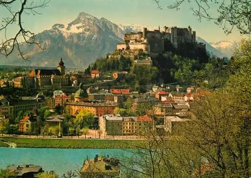 Austria Salzburg Festspielstadt mit Blick gegen Untersberg