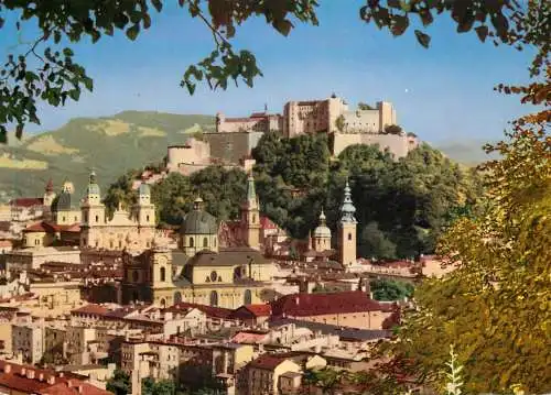 Austria Salzburg Blick auf Festung und Dom