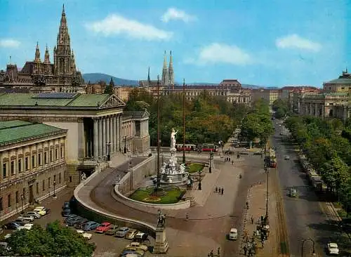 Austria Wien Ringstrasse mit Parlament Rathaus & Burgtheater