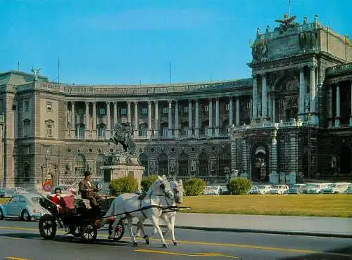 Austria Wien New Imperial Castle with carriage cab