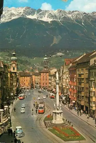 Austria Innsbruck Maria-Theresien-Strasse mit Seegrube und Hafelekar