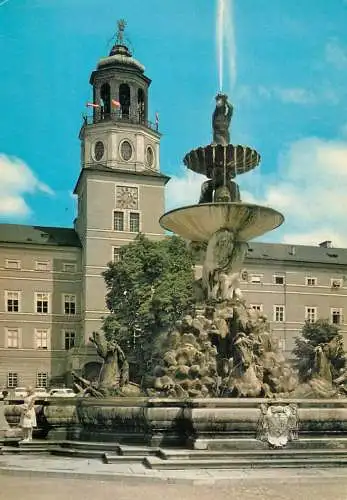 Austria Salzburg Glockenspielturm & Residenzbrunnen