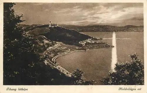 Hungary Tihany moonlight view