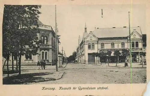 Hungary Karczag Kossuth square & Gymnasium street