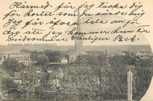 Sweden Vesteras Djekneberget panoramic view old photo