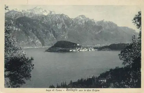 Italy Como lake Bellagio con le due Grigne