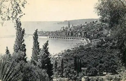 France Alpes Maritimes Menton coast view 1958