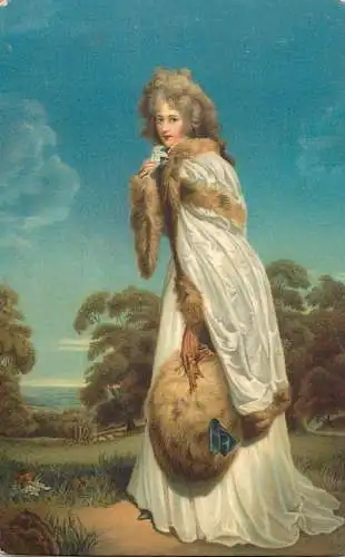 Fine arts postcard painting London Countess of Derby Sir Thomas Lawrence