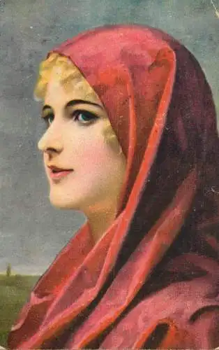 Fine arts postcard painting Dresden Ingeborg Wilhelm Hunger