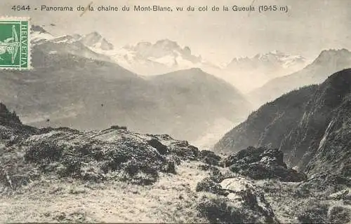 Switzerland panorama de la chaine du Mont Blanc col de la Geula