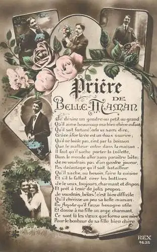Postcard cpa amoreux romantic couple love idyll marriage bride groom