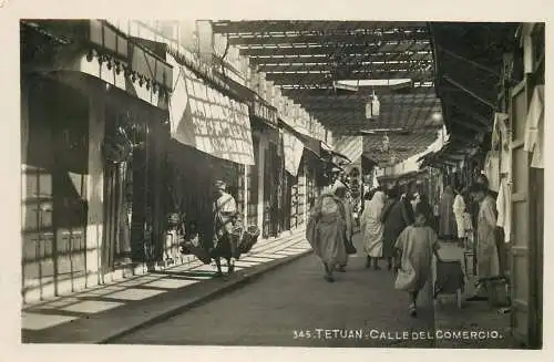 Postcard Egypt Tetuan Calle del Comercio