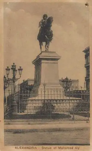 Postcard Egypt Alexandria Mohamed Aly statue