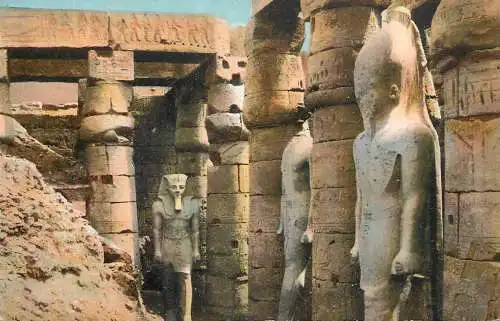 Postcard Egypt Luxor temple court of Ramses II